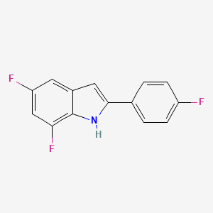 molecular formula C14H8F3N B8237108 5,7-Difluoro-2-(4-fluorophenyl)-1h-indole CAS No. 901188-04-3