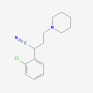 molecular formula C15H19ClN2 B8237129 2-(2-Chlorophenyl)-4-(piperidin-1-yl)butanenitrile 