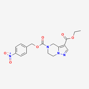 molecular formula C17H18N4O6 B8237242 Pyrazolo[1,5-a]pyrazine-3,5(4H)-dicarboxylic acid, 6,7-dihydro-, 3-ethyl 5-[(4-nitrophenyl)methyl] ester CAS No. 623565-15-1