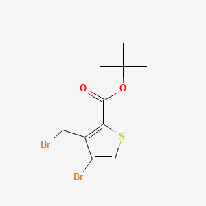 molecular formula C10H12Br2O2S B8237344 tert-Butyl 4-bromo-3-(bromomethyl)thiophene-2-carboxylate 