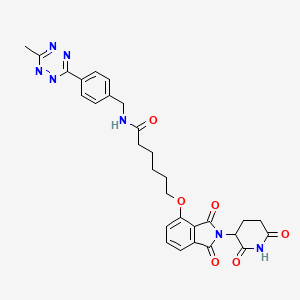 molecular formula C29H29N7O6 B8237385 6-((2-(2,6-Dioxopiperidin-3-yl)-1,3-dioxoisoindolin-4-yl)oxy)-N-(4-(6-methyl-1,2,4,5-tetrazin-3-yl)benzyl)hexanamide 