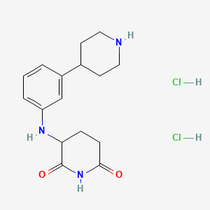 molecular formula C16H23Cl2N3O2 B8237416 3-((3-(Piperidin-4-yl)phenyl)amino)piperidine-2,6-dione dihydrochloride 