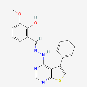 2-Methoxy-6-[[(5-phenylthieno[2,3-d]pyrimidin-4-yl)hydrazinylidene]methyl]phenol