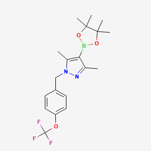 3,5-Dimethyl-4-(4,4,5,5-tetramethyl-1,3,2-dioxaborolan-2-yl)-1-(4-(trifluoromethoxy)benzyl)-1H-pyrazole