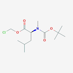 molecular formula C13H24ClNO4 B8237549 (S)-Chloromethyl 2-((tert-butoxycarbonyl)(methyl)amino)-4-methylpentanoate 