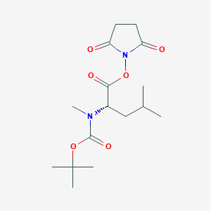 molecular formula C16H26N2O6 B8237550 (S)-2,5-Dioxopyrrolidin-1-yl 2-((tert-butoxycarbonyl)(methyl)amino)-4-methylpentanoate 