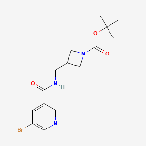 molecular formula C15H20BrN3O3 B8237572 tert-Butyl 3-((5-bromonicotinamido)methyl)azetidine-1-carboxylate 