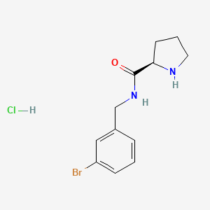 molecular formula C12H16BrClN2O B8237583 (R)-N-(3-Bromobenzyl)pyrrolidine-2-carboxamide hydrochloride 