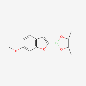 molecular formula C15H19BO4 B8237668 2-(6-Methoxybenzofuran-2-yl)-4,4,5,5-tetramethyl-1,3,2-dioxaborolane 