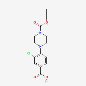 3-Chloro-4-[4-[(2-methylpropan-2-yl)oxycarbonyl]piperazin-1-yl]benzoic acid