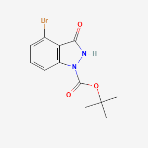 molecular formula C12H13BrN2O3 B8237786 tert-Butyl 4-bromo-3-oxo-2H-indazole-1-carboxylate 