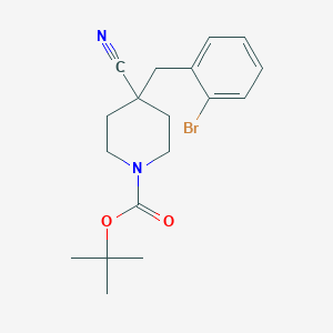 molecular formula C18H23BrN2O2 B8237804 Tert-butyl 4-(2-bromobenzyl)-4-cyanopiperidine-1-carboxylate 