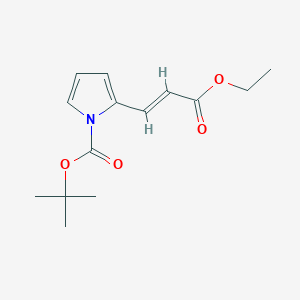 molecular formula C14H19NO4 B8237818 3-[1-(tert-Butyloxycarbonyl)-1H-pyrrol-2-yl]acrylic acid ethyl ester 