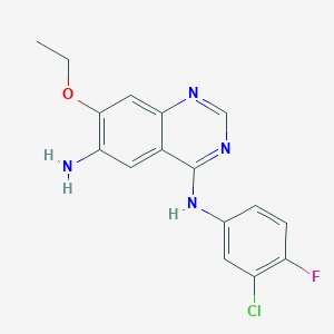 molecular formula C16H14ClFN4O B8237855 N4-(3-chloro-4-fluorophenyl)-7-ethoxyquinazoline-4,6-diamine 