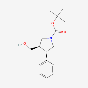molecular formula C16H23NO3 B8237870 trans-Tert-butyl 3-(hydroxymethyl)-4-phenylpyrrolidine-1-carboxylate 
