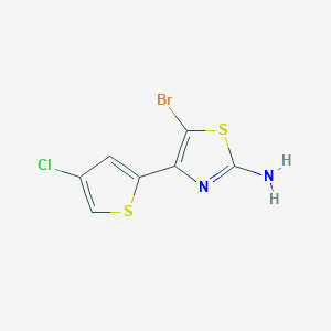 molecular formula C7H4BrClN2S2 B8237902 5-Bromo-4-(4-chlorothiophen-2-yl)thiazol-2-amine 