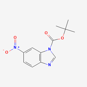 molecular formula C12H13N3O4 B8238094 Tert-butyl 6-nitrobenzimidazole-1-carboxylate 
