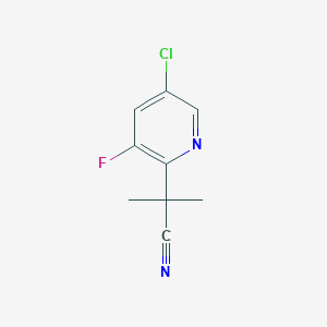 molecular formula C9H8ClFN2 B8238328 2-(5-Chloro-3-fluoropyridin-2-yl)-2-methylpropionitrile 