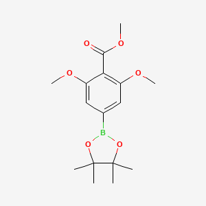 molecular formula C16H23BO6 B8238343 Methyl 2,6-dimethoxy-4-(4,4,5,5-tetramethyl-1,3,2-dioxaborolan-2-yl)benzoate 