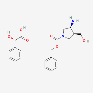 (3S,4S)-benzyl 3-amino-4-(hydroxymethyl)pyrrolidine-1-carboxylate (S)-2-hydroxy-2-phenylacetate