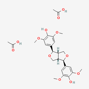 4-[(3R,3aS,6R,6aS)-6-(4-hydroxy-3,5-dimethoxyphenyl)-1,3,3a,4,6,6a-hexahydrofuro[3,4-c]furan-3-yl]-2,6-dimethoxyphenol;acetic acid