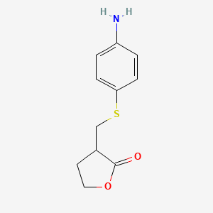 molecular formula C11H13NO2S B8238696 3-(((4-Aminophenyl)thio)methyl)dihydrofuran-2(3H)-one 