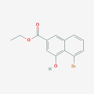 molecular formula C13H11BrO3 B8238706 2-Naphthalenecarboxylic acid, 5-bromo-4-hydroxy-, ethyl ester 