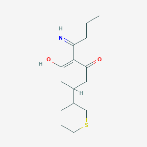 molecular formula C15H23NO2S B8238708 3-Hydroxy-2-(1-iminobutyl)-5-(tetrahydro-2H-thiopyran-3-YL)cyclohex-2-enone 