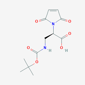 molecular formula C12H16N2O6 B8238730 (2R)-2-(2,5-dioxopyrrol-1-yl)-3-[(2-methylpropan-2-yl)oxycarbonylamino]propanoic acid 