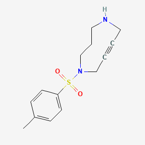 molecular formula C14H18N2O2S B8238762 1-(4-Methylphenyl)sulfonyl-1,5-diazacyclonon-7-yne 