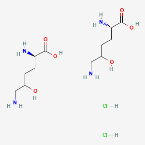 molecular formula C12H30Cl2N4O6 B8238824 (2R)-2,6-diamino-5-hydroxyhexanoic acid;(2S)-2,6-diamino-5-hydroxyhexanoic acid;dihydrochloride 