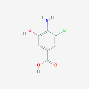molecular formula C7H6ClNO3 B8238863 4-Amino-3-chloro-5-hydroxybenzoic acid 