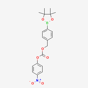 molecular formula C20H22BNO7 B8238884 4-Nitrophenyl 4-(4,4,5,5-tetramethyl-1,3,2-dioxaborolan-2-yl)benzyl carbonate 