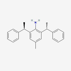 molecular formula C23H25N B8238894 4-Methyl-2,6-bis((R)-1-phenylethyl)aniline 