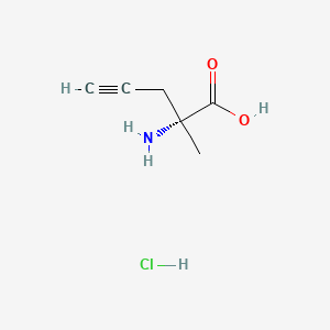 molecular formula C6H10ClNO2 B8238913 (R)-2-Amino-2-methylpent-4-ynoic acid hydrochloride 