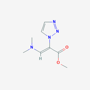 molecular formula C8H12N4O2 B8238931 Methyl 3-(dimethylamino)-2-(1H-1,2,3-triazol-1-yl)acrylate CAS No. 1021869-28-2