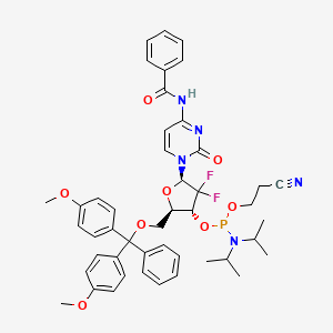 molecular formula C46H50F2N5O8P B8238975 N4-Benzoyl-2'-deoxy-5'-O-DMT-2',2'-difluorocytidine 3'-CE phosphoramidite 