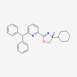 molecular formula C27H28N2O B8238991 (R)-2-(6-Benzhydrylpyridin-2-yl)-4-cyclohexyl-4,5-dihydrooxazole 