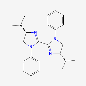 molecular formula C24H30N4 B8238994 (4S,4'S)-4,4'-Diisopropyl-1,1'-diphenyl-4,4',5,5'-tetrahydro-1H,1'H-2,2'-biimidazole 