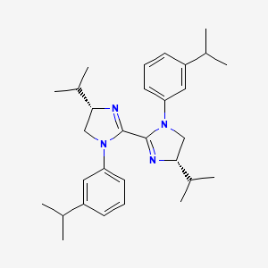 molecular formula C30H42N4 B8238999 (4S,4'S)-4,4'-Diisopropyl-1,1'-bis(3-isopropylphenyl)-4,4',5,5'-tetrahydro-1H,1'H-2,2'-biimidazole 