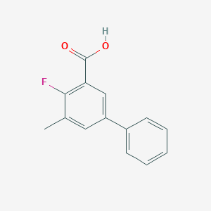 molecular formula C14H11FO2 B8239005 4-Fluoro-5-methyl-[1,1'-biphenyl]-3-carboxylic acid 