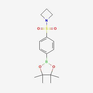 molecular formula C15H22BNO4S B8239067 1-((4-(4,4,5,5-Tetramethyl-1,3,2-dioxaborolan-2-yl)phenyl)sulfonyl)azetidine 
