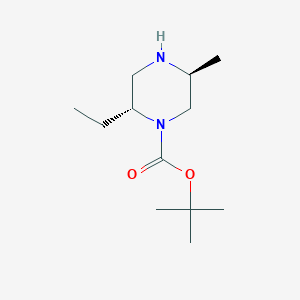molecular formula C12H24N2O2 B8239115 tert-butyl (2R,5S)-2-ethyl-5-methylpiperazine-1-carboxylate 