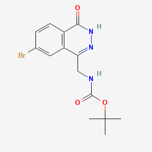molecular formula C14H16BrN3O3 B8239123 6-Bromo-4-[(Boc-amino)methyl]phthalazin-1(2H)-one 