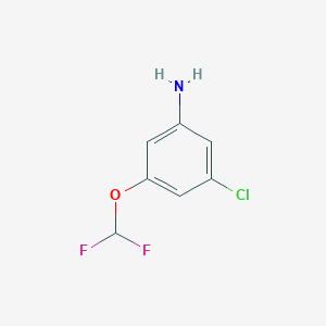 molecular formula C7H6ClF2NO B8239127 Benzenamine, 3-chloro-5-(difluoromethoxy)- 
