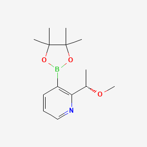 molecular formula C14H22BNO3 B8239131 2-[(1S)-1-methoxyethyl]-3-(4,4,5,5-tetramethyl-1,3,2-dioxaborolan-2-yl)pyridine 