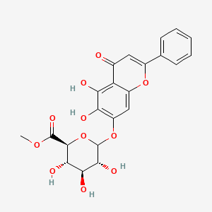 molecular formula C22H20O11 B8239225 methyl (2S,3S,4S,5R)-6-(5,6-dihydroxy-4-oxo-2-phenylchromen-7-yl)oxy-3,4,5-trihydroxyoxane-2-carboxylate 