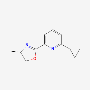 molecular formula C12H14N2O B8239299 (S)-2-(6-Cyclopropylpyridin-2-yl)-4-methyl-4,5-dihydrooxazole 