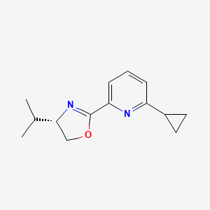 molecular formula C14H18N2O B8239310 (S)-2-(6-Cyclopropylpyridin-2-yl)-4-isopropyl-4,5-dihydrooxazole 