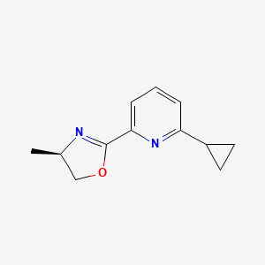 molecular formula C12H14N2O B8239371 (R)-2-(6-Cyclopropylpyridin-2-yl)-4-methyl-4,5-dihydrooxazole 